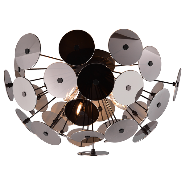 Deckenleuchte Discalgo - Rauchglas / Eisen - 3-flammig