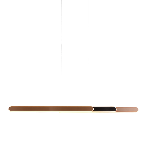 LED-Pendelleuchte Helios - Eisen - 1-flammig - Braun - Breite: 130 cm