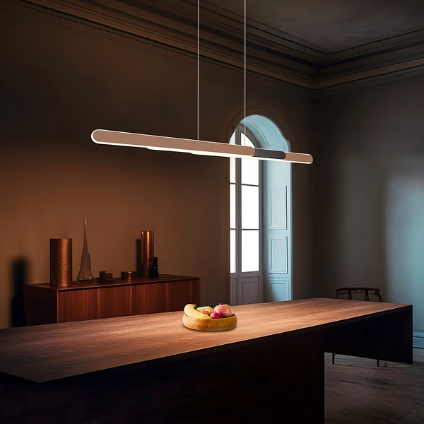 LED-Pendelleuchte Helios - Eisen - 1-flammig - Braun - Breite: 130 cm