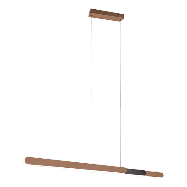 LED-Pendelleuchte Helios - Eisen - 1-flammig - Braun - Breite: 130 cm
