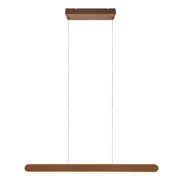 LED-Pendelleuchte Helios - Eisen - 1-flammig - Braun - Breite: 130 cm