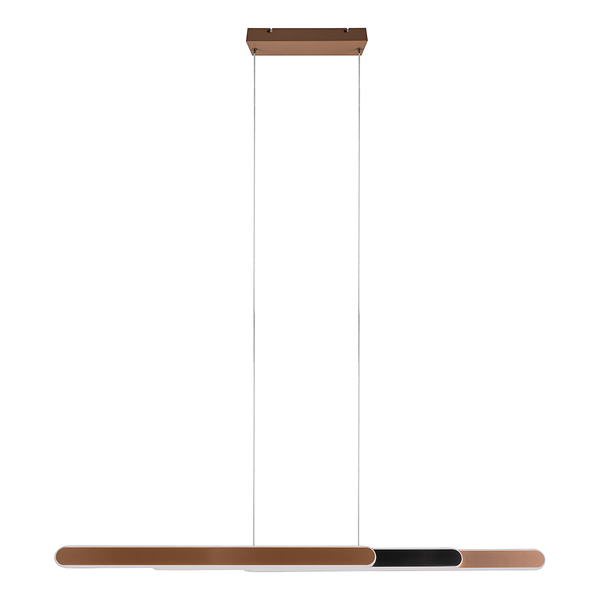 LED-Pendelleuchte Helios - Eisen - 1-flammig - Braun - Breite: 130 cm