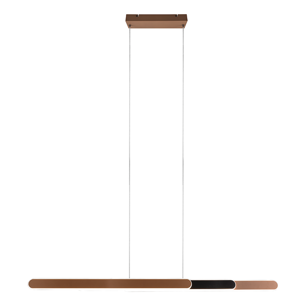 LED-Pendelleuchte Helios - Eisen - 1-flammig - Braun - Breite: 130 cm
