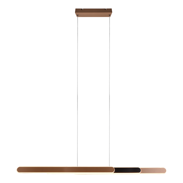 LED-Pendelleuchte Helios - Eisen - 1-flammig - Braun - Breite: 130 cm