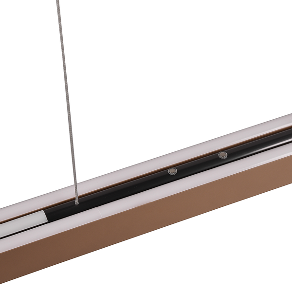 LED-Pendelleuchte Helios - Eisen - 1-flammig - Braun - Breite: 130 cm