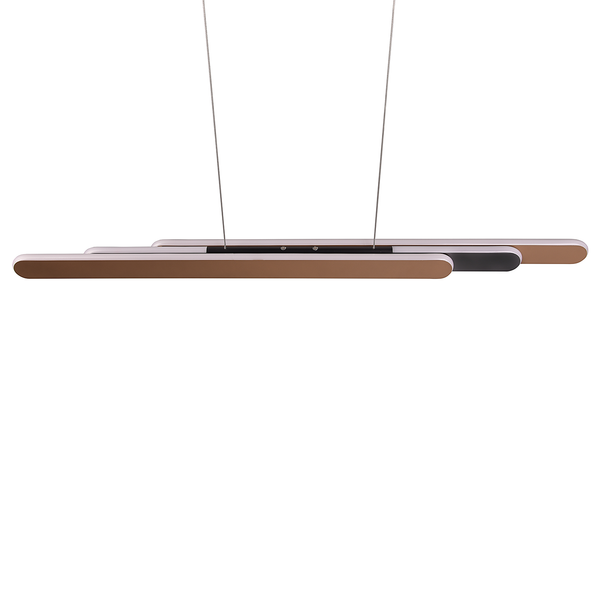 LED-Pendelleuchte Helios - Eisen - 1-flammig - Braun - Breite: 130 cm