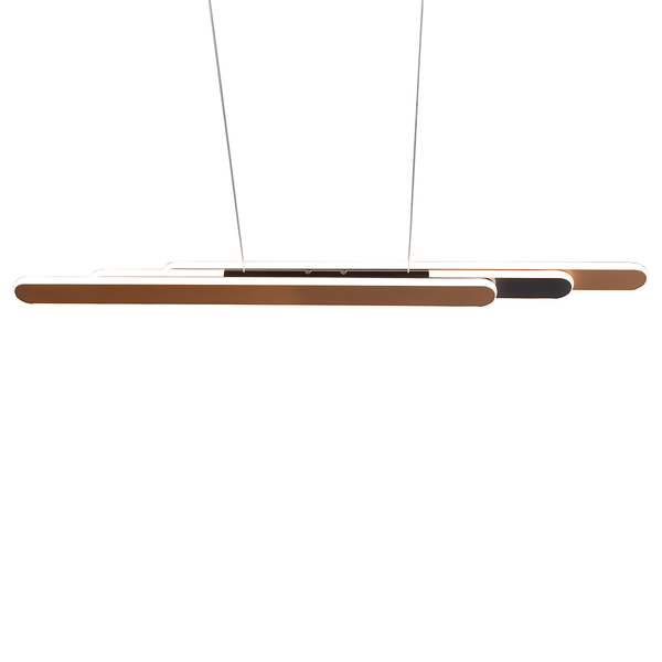 LED-Pendelleuchte Helios - Eisen - 1-flammig - Braun - Breite: 130 cm