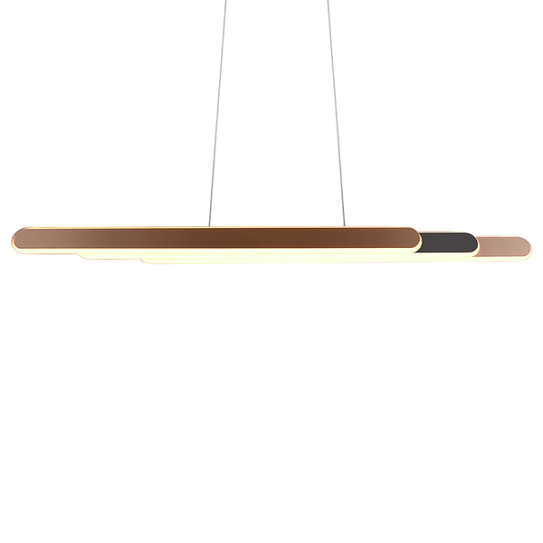 LED-Pendelleuchte Helios - Eisen - 1-flammig - Braun - Breite: 130 cm