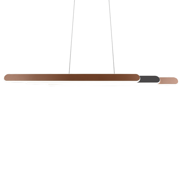 LED-Pendelleuchte Helios - Eisen - 1-flammig - Braun - Breite: 130 cm