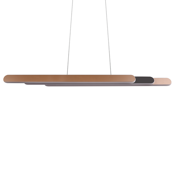 LED-Pendelleuchte Helios - Eisen - 1-flammig - Braun - Breite: 130 cm