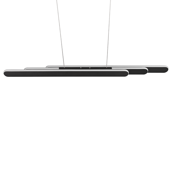 LED-Pendelleuchte Helios - Eisen - 1-flammig - Schwarz - Breite: 130 cm