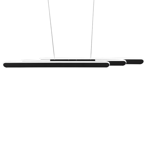 LED-Pendelleuchte Helios - Eisen - 1-flammig - Schwarz - Breite: 130 cm