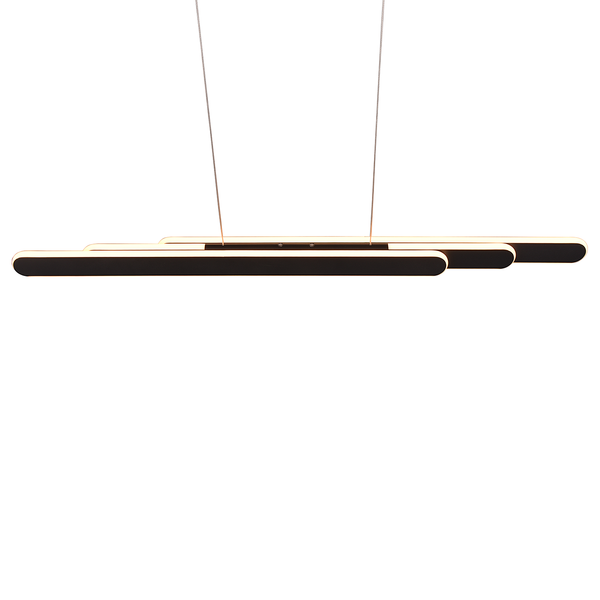 LED-Pendelleuchte Helios - Eisen - 1-flammig - Schwarz - Breite: 130 cm