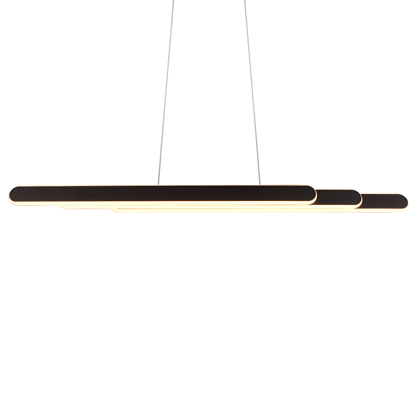 LED-Pendelleuchte Helios - Eisen - 1-flammig - Schwarz - Breite: 130 cm