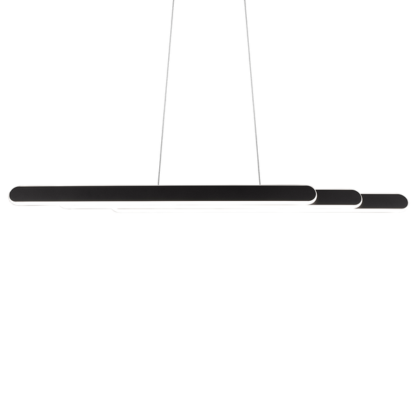 LED-Pendelleuchte Helios - Eisen - 1-flammig - Schwarz - Breite: 130 cm