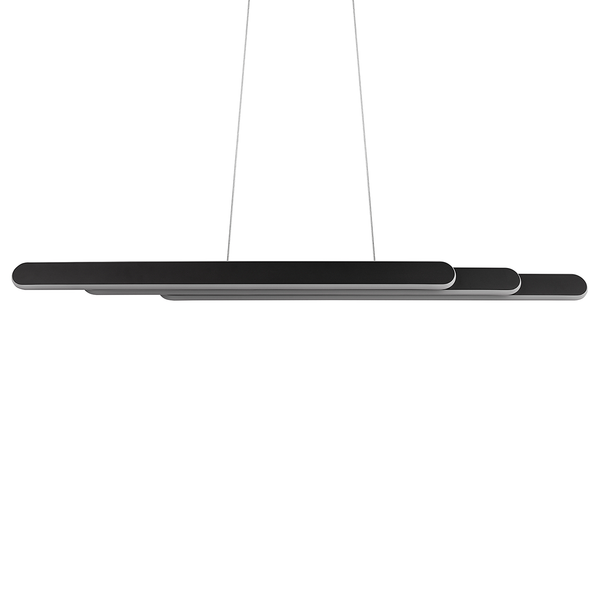 LED-Pendelleuchte Helios - Eisen - 1-flammig - Schwarz - Breite: 130 cm