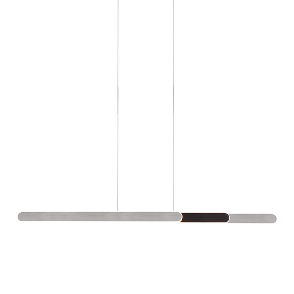 LED-Pendelleuchte Helios - Eisen - 1-flammig - Silber - Breite: 130 cm