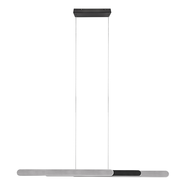 LED-Pendelleuchte Helios - Eisen - 1-flammig - Silber - Breite: 130 cm