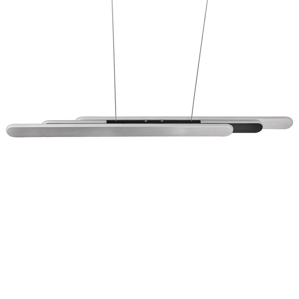 LED-Pendelleuchte Helios - Eisen - 1-flammig - Silber - Breite: 130 cm