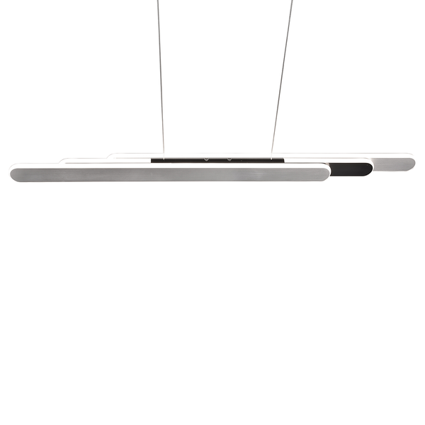 LED-Pendelleuchte Helios - Eisen - 1-flammig - Silber - Breite: 130 cm