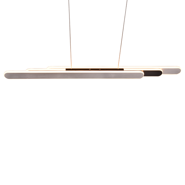 LED-Pendelleuchte Helios - Eisen - 1-flammig - Silber - Breite: 130 cm