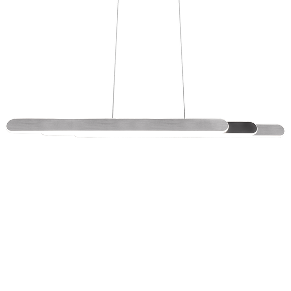 LED-Pendelleuchte Helios - Eisen - 1-flammig - Silber - Breite: 130 cm