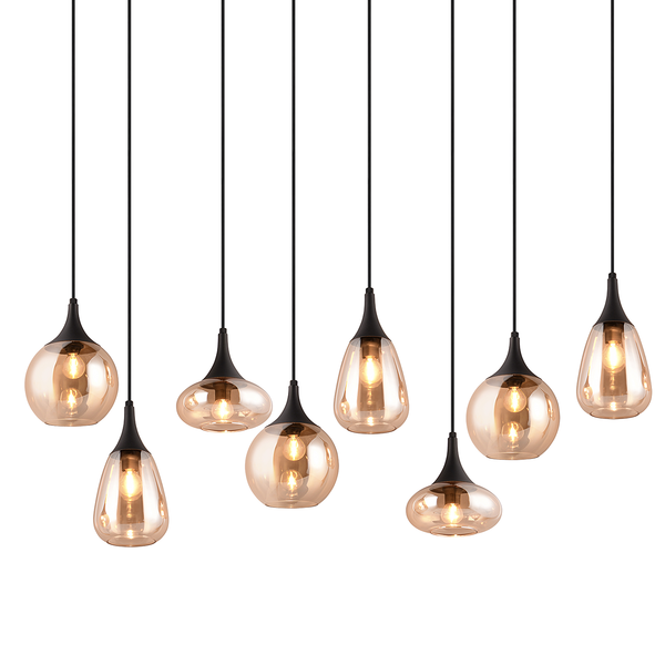 Pendelleuchte Lumina - Glas / Eisen - Flammenanzahl: 8