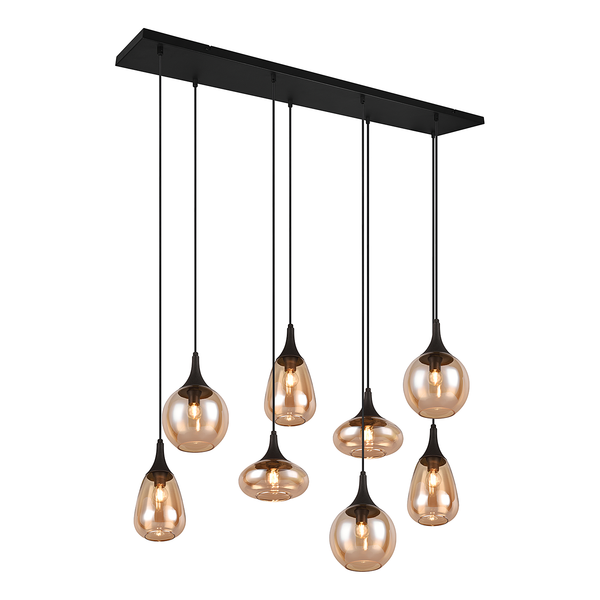 Pendelleuchte Lumina - Glas / Eisen - Flammenanzahl: 8