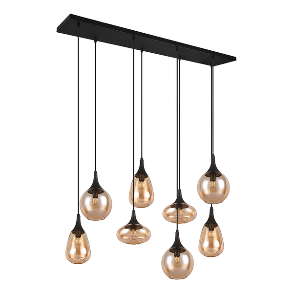 Pendelleuchte Lumina - Glas / Eisen - Flammenanzahl: 8