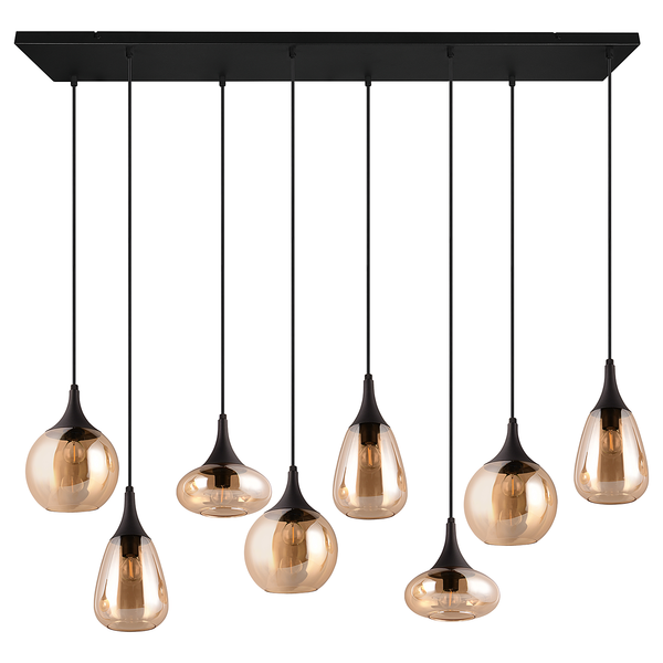 Pendelleuchte Lumina - Glas / Eisen - Flammenanzahl: 8
