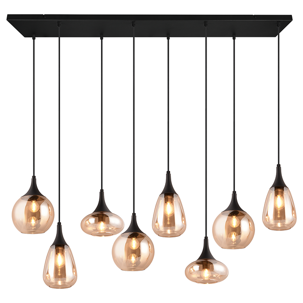 Pendelleuchte Lumina - Glas / Eisen - Flammenanzahl: 8