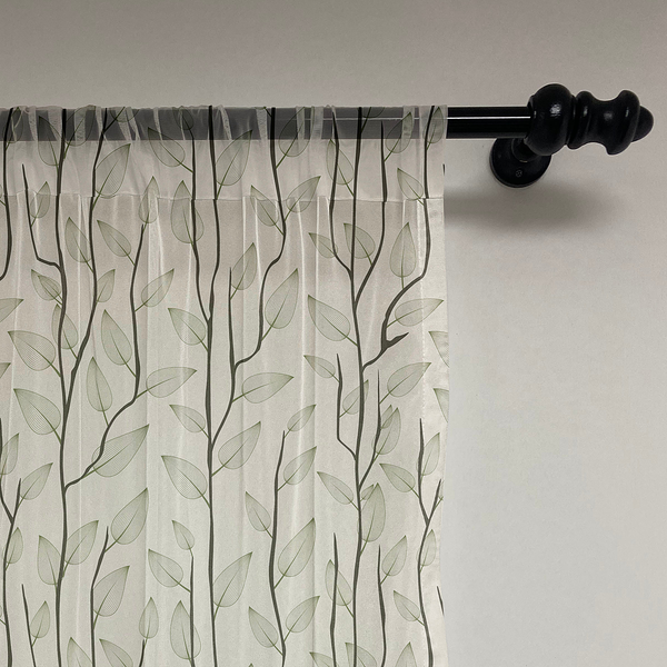 Fertiggardine Blätter Typ A 2er-Set - Polyester - Creme / Dunkelgrün - Höhe: 135 cm