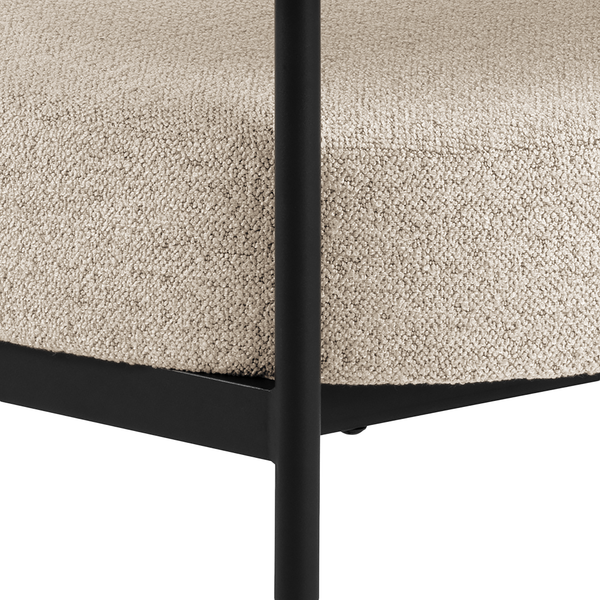 Loungesessel Kerame - Bouclé / Stahl -  Beige / Schwarz