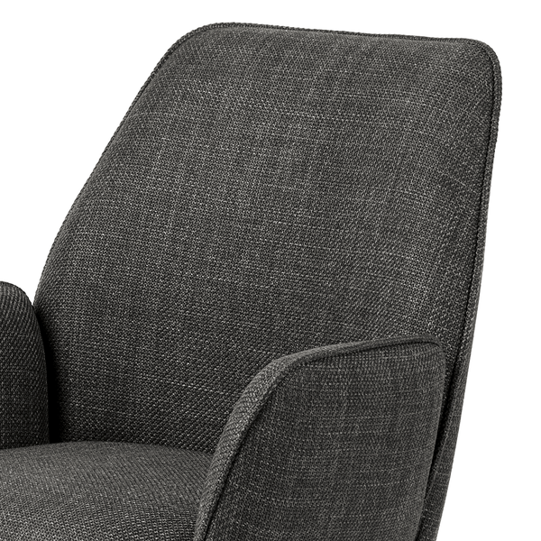 Drehbarer Armlehnenstuhl SUNDET 2er-Set - Strukturstoff Badia: Anthrazit