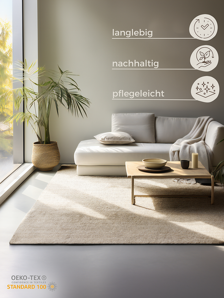 Juteteppich Jaipur - Ivory - 80 x 150 cm