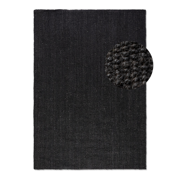 Kurzflorteppich Jaipur - Schwarz - 80 x 150 cm