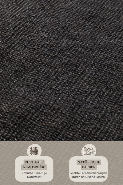 Kurzflorteppich Jaipur - Schwarz - 80 x 150 cm