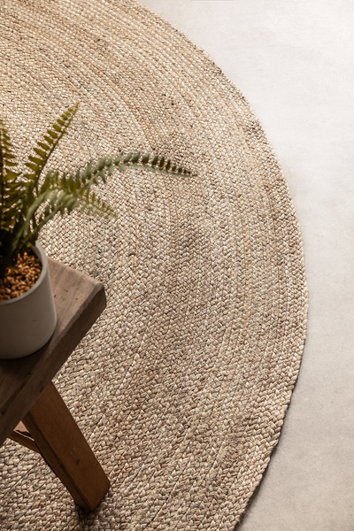 Juteteppich Rangpur - Jute - Grau / Braun - Durchmesser: 100 cm