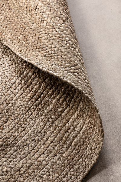 Juteteppich Rangpur - Jute - Grau / Braun - Durchmesser: 100 cm