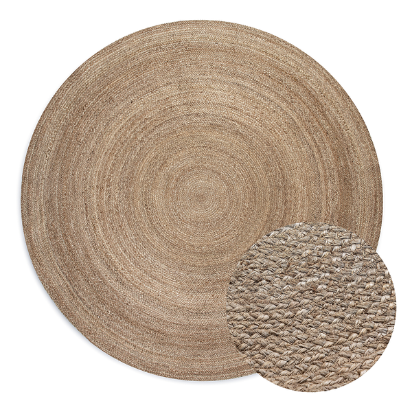 Juteteppich Rangpur - Jute - Grau / Braun - Durchmesser: 100 cm