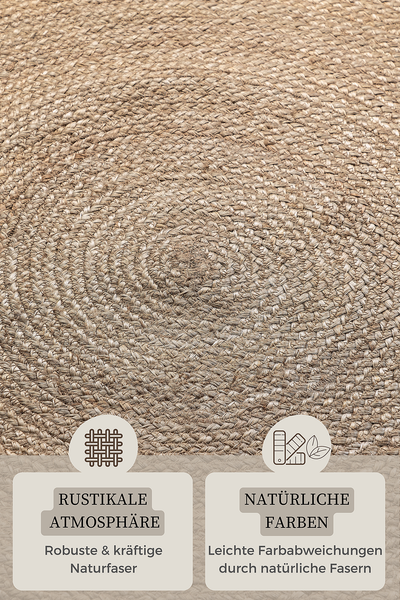 Juteteppich Rangpur - Jute - Grau / Braun - Durchmesser: 100 cm