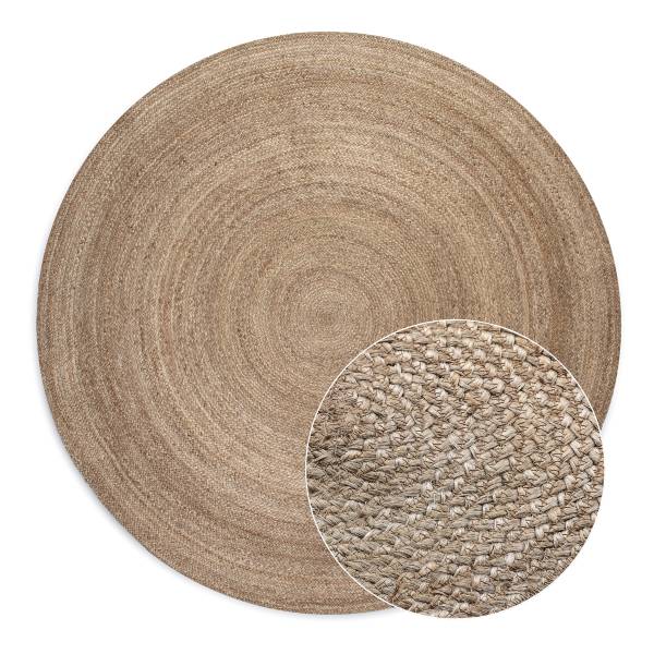Juteteppich Rangpur - Jute - Grau / Braun - Durchmesser: 100 cm