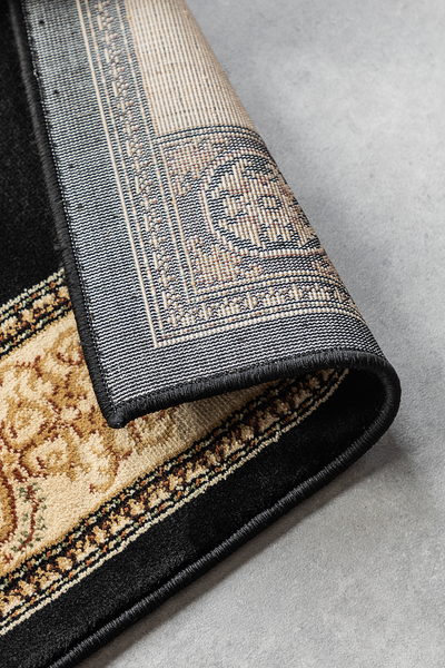 Läufer Shindand - Polypropylen / Jute - Schwarz