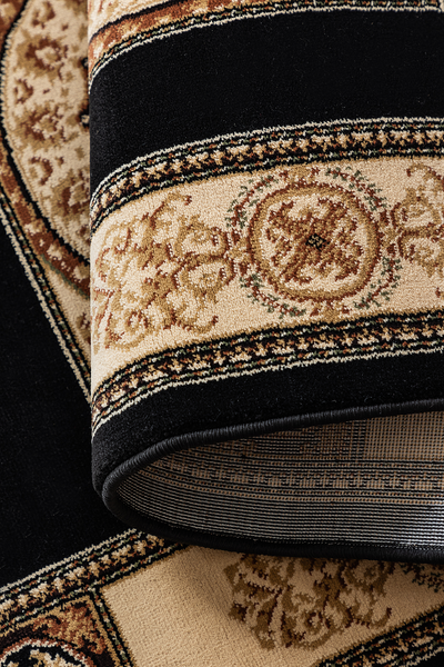 Läufer Shindand - Polypropylen / Jute - Schwarz