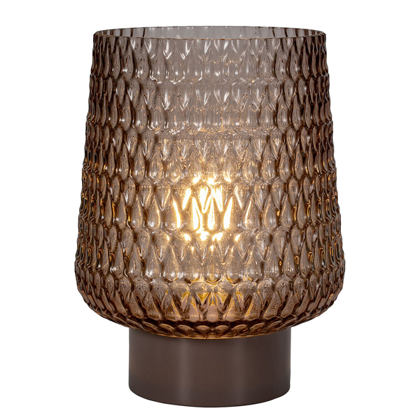 Tischleuchte Glamour Typ B - Aluminium / Farbglas - 1-flammig - Braun