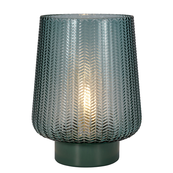 Tischleuchte Glamour Typ B - Aluminium / Farbglas - 1-flammig - Türkis