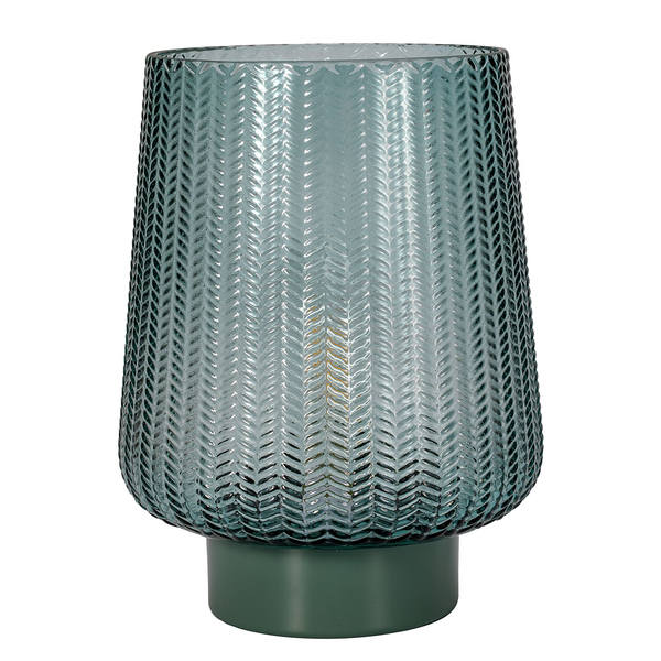 Tischleuchte Glamour Typ B - Aluminium / Farbglas - 1-flammig - Türkis