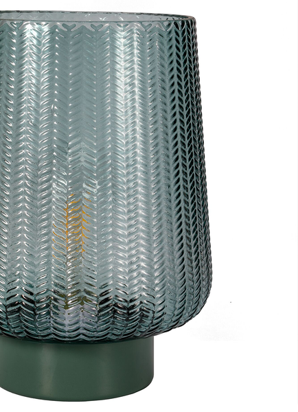 Tischleuchte Glamour Typ B - Aluminium / Farbglas - 1-flammig - Türkis