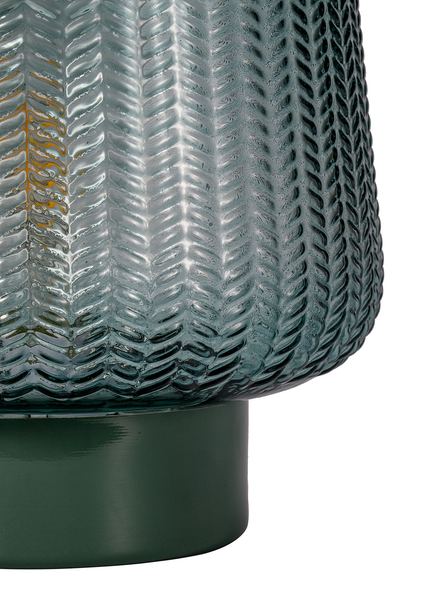 Tischleuchte Glamour Typ B - Aluminium / Farbglas - 1-flammig - Türkis