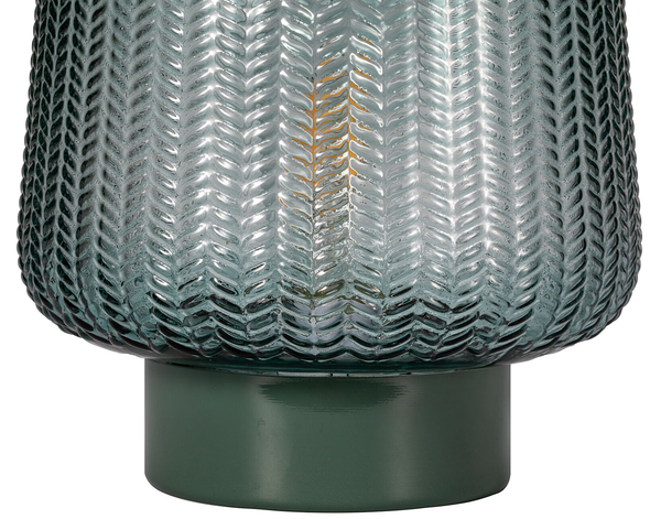 Tischleuchte Glamour Typ B - Aluminium / Farbglas - 1-flammig - Türkis